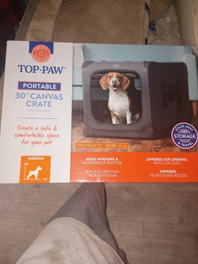 30" Canvas, & 30" D/D folding Crates