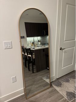 71” x 26” Arched Full-Length Mirror – Gold Metal Frame