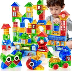 New-Magnet Toy for Toddlers 3-5, 115 Pieces Magnet Building Toys for Kids 4-8, Preschool Educational Christmas Birthday Gifts Toys for Kids Ages 3-5 Y