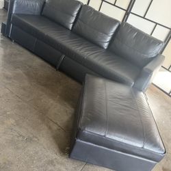 Leather Pull Out Sofa With Storage 