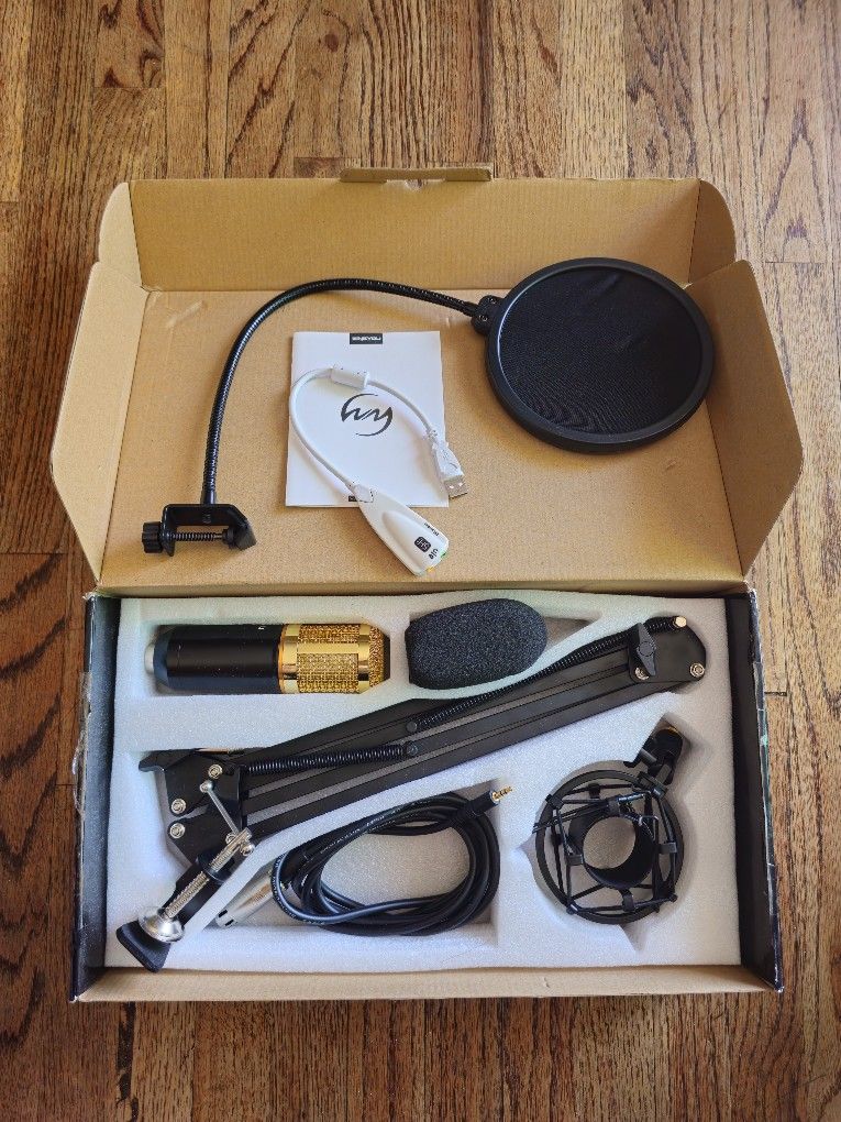 Microphone Condenser ZINGYOU Bundle BM-800 Mic Kit with Adjustable Suspension