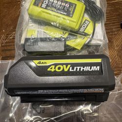 RYOBI 40 Volt Battery With Charger BRAND NEW
