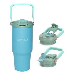 Greylock 30 oz Tumbler with Handle, Vacuum Insulated Tumblers with Flip Straw and Top Handle