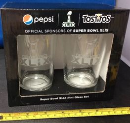 Super Bowl XLIX Pint Glass Set (Pepsi- Tostitos)