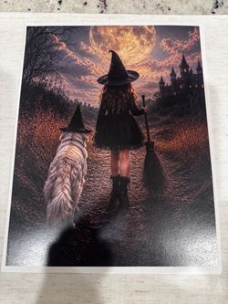 Halloween witchy cardstock 9x11”