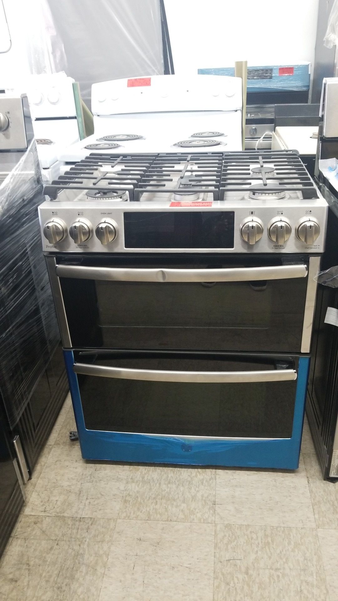 GE stainless stove gas with bluetooth wifi