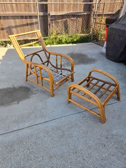 Bamboo chair and ottoman
