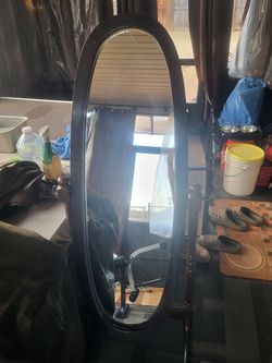 Standing antique mirror