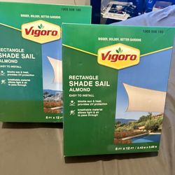 (2) Vigoro 8ft. x 12ft. Almond Rectangle Shade Sail(2)