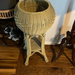 Wicker Style Plant Stand 