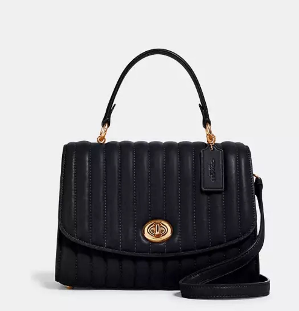 Coach Tilly Quilted Satchel Crossbody And Top Handle With Linear Quilting Bag
