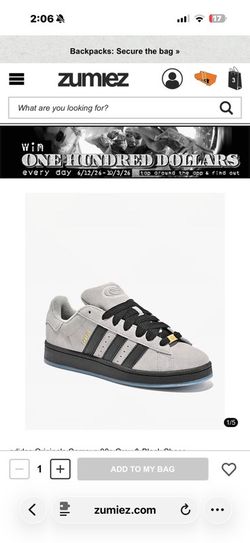 adidas Originals Campus 00s Grey & Black Shoes