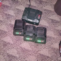 Metabo Batteries And Charger. 