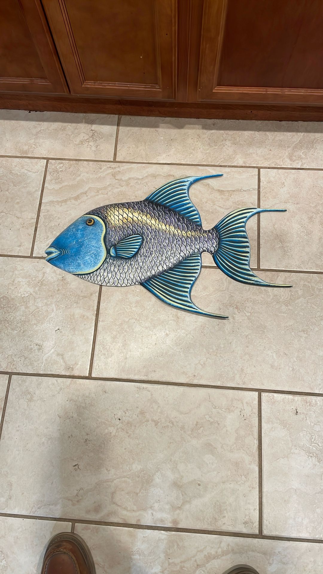 Beautiful, Large, Colorful Fish Made From Plastic Resin.