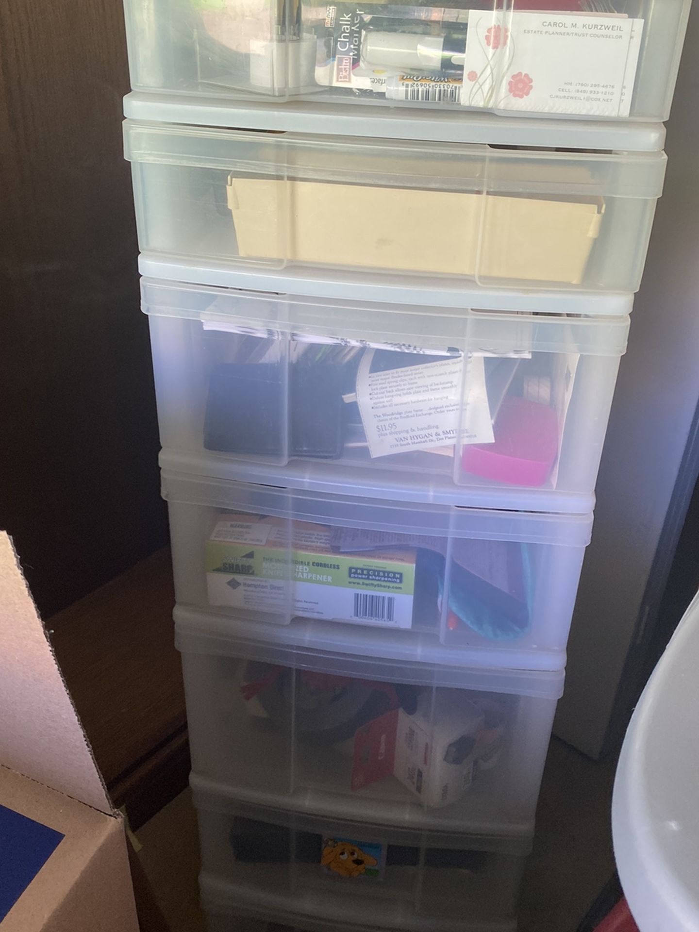 Several drawer plastic storage