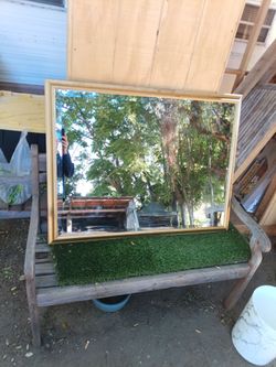 Heavy duty mirror with gold frame