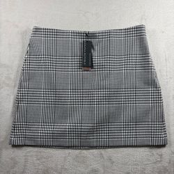 Banana Republic Pencil Mini Skirt Houndstooth Women’s 12 Gray Plaid NWT #2403