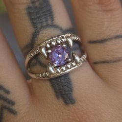Verameat Vampire Bite 925 SILVER Ring With Alexandrite GEMSTONE