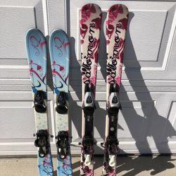 Skis - Youth Girls K2 T-Nine 88cm & Salomon Jade 100cm Skis $119 each