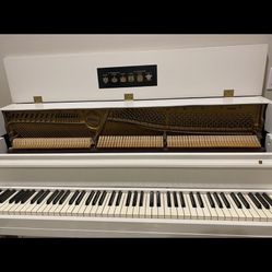 🎹 Vintage White Weber Upright Piano (1920s–30s)