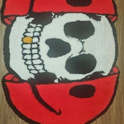 Smiley Face Skull Rug 