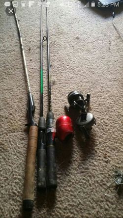Rods with broken tips and reels for parts