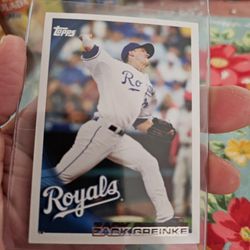 Zack Greinke Error Double Name '10 Topps Baseball Card Plus '10 Topps Cy Young Award Winner Baseball Card 