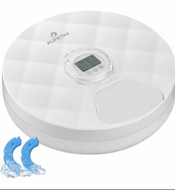 Automatic Cat Feeder Wet Food - Automatic Pet Feeder 6 Meals Cat Food Dispenser with 2 Ice Packs, Cordless Auto Feeder for Cats Small Dogs - First Mea