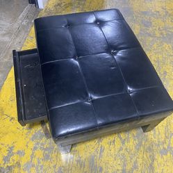 Real Leather Ottoman With Drawer