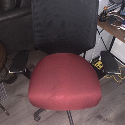desk, chair and file cabinet with key