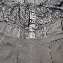Black Lacy Express Off The Shoulder Corset Pant suit Size 6 