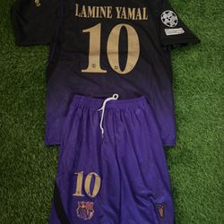 Lamine Yamal Barcelona Jersey Kids Set