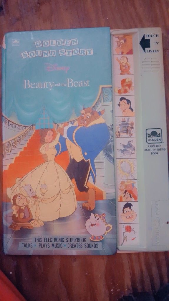 Vintage 1992 Golden Sight N Sound Story Book Disney Beauty and the Beast