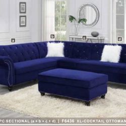 Sectional Sofa Set With Ottoman