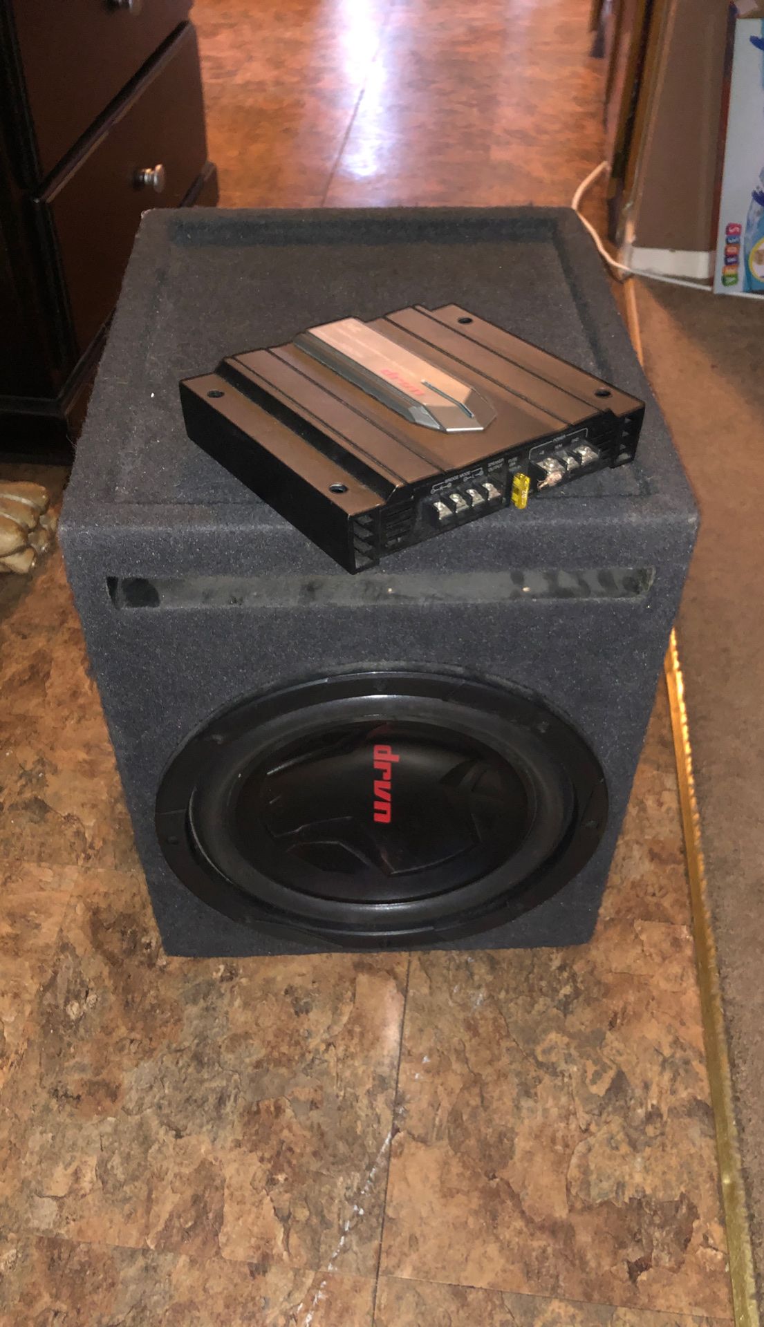 DRVN sub woofer and amp
