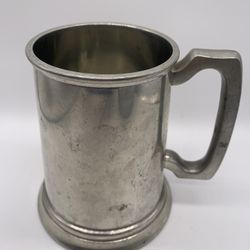  Vintage Pewter and Glass Button Mug. Made In England