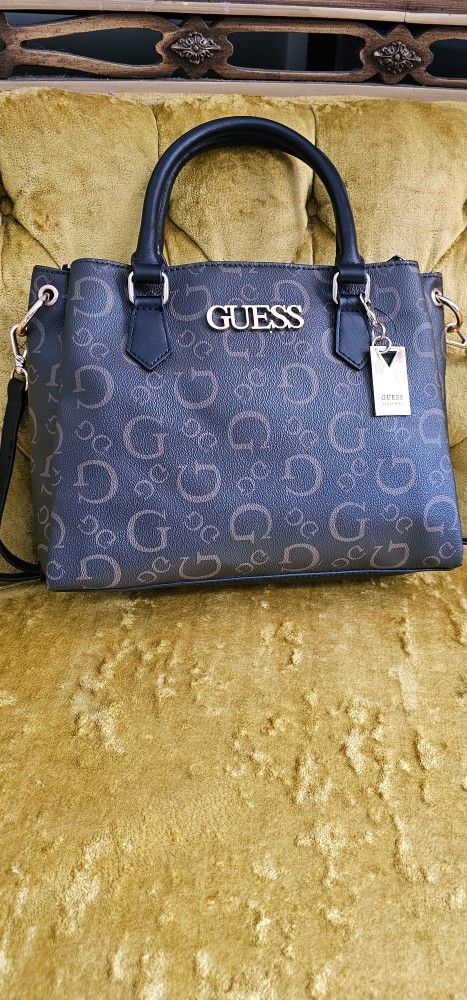 GUESS Women’s Evie Satchel Logo Brown