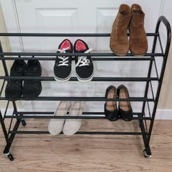 Sturdy Metal Shoe Rack With Wheels