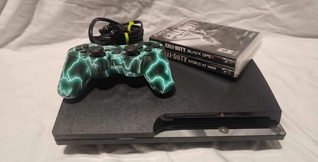 Playstation 3 PS3 Slim With Controller And Games