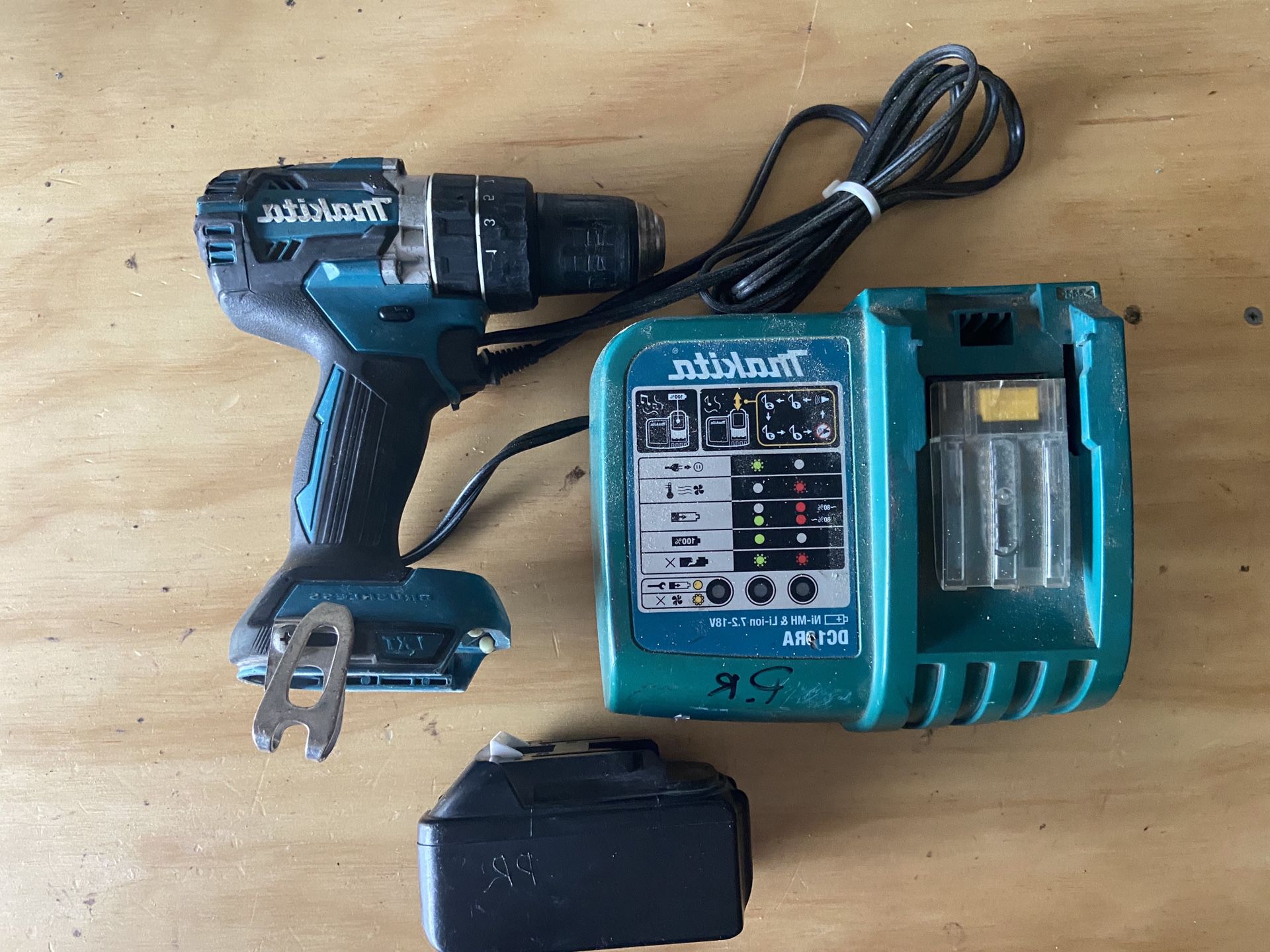 Makita 18v Brushless hammer Drill XPH12, with charger and battery