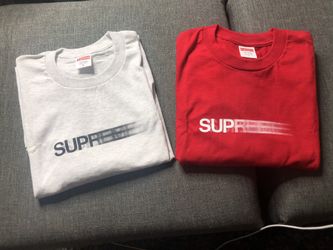 Supreme motion logos brand new size medium ash grey and size large red