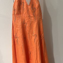 Formal Orange Dress Size 7/8