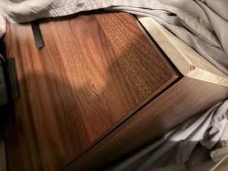 Brown wooden marble top dresser