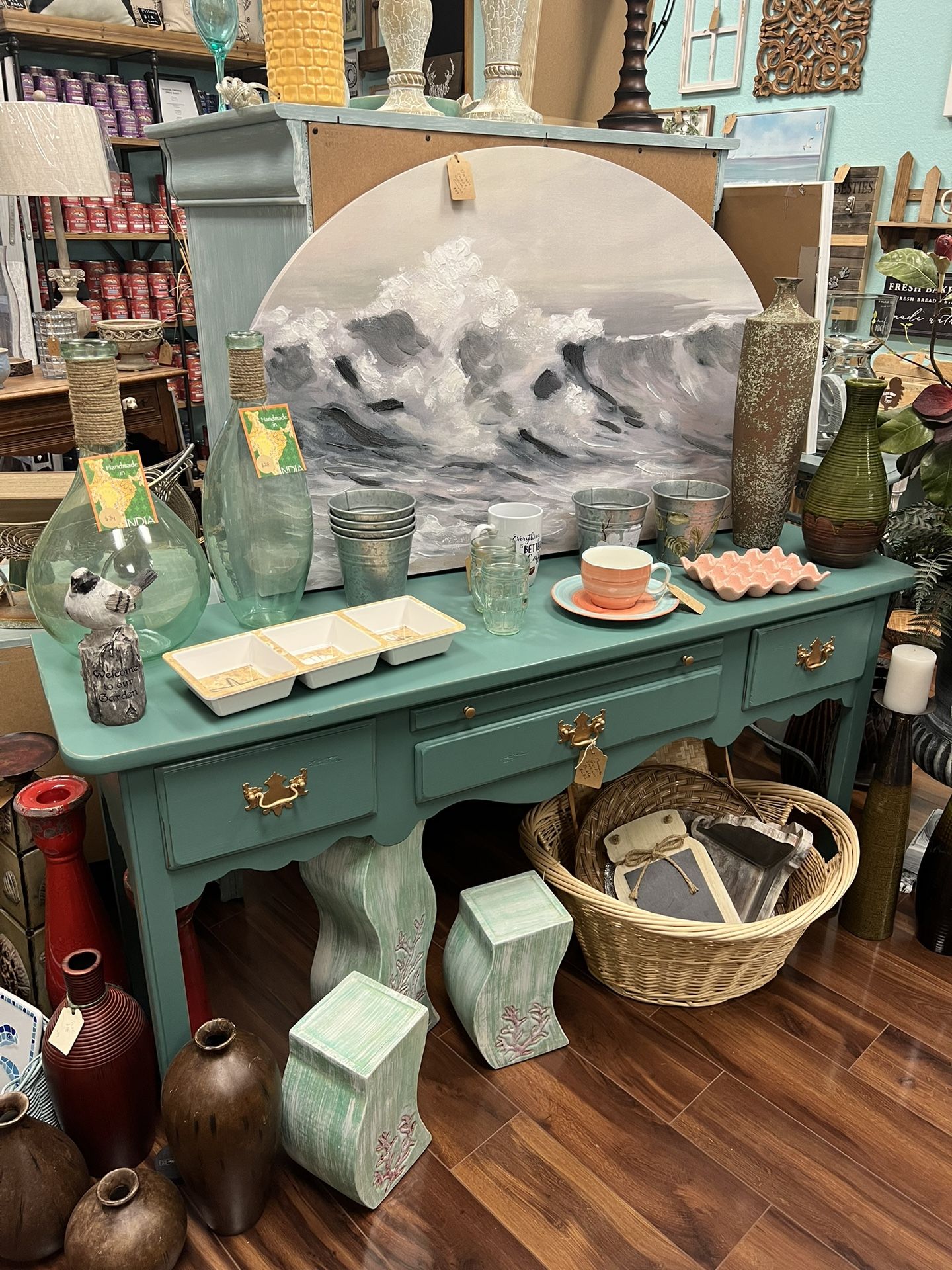 Beautiful Gulf Stream Color Thomasville Solid Wood Entry Way Table, Console Table, Sofa Table