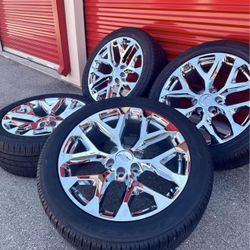 22" Chrome 2025 GMC Sierra Yukon Denali AT4 Ultimate SLT AT4X Rims Tires