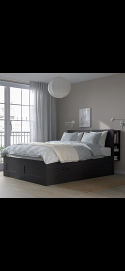 King bed frame with storage
