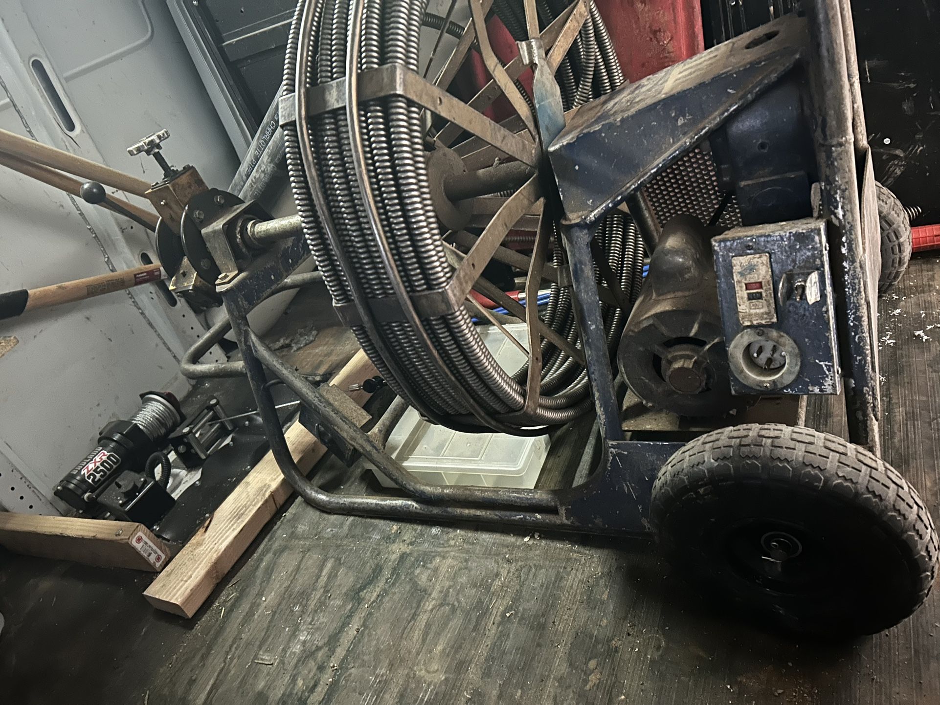 Gorlitz Sewer Machine Open Drum With 100-150ft Of 11/16in Cable In Already.