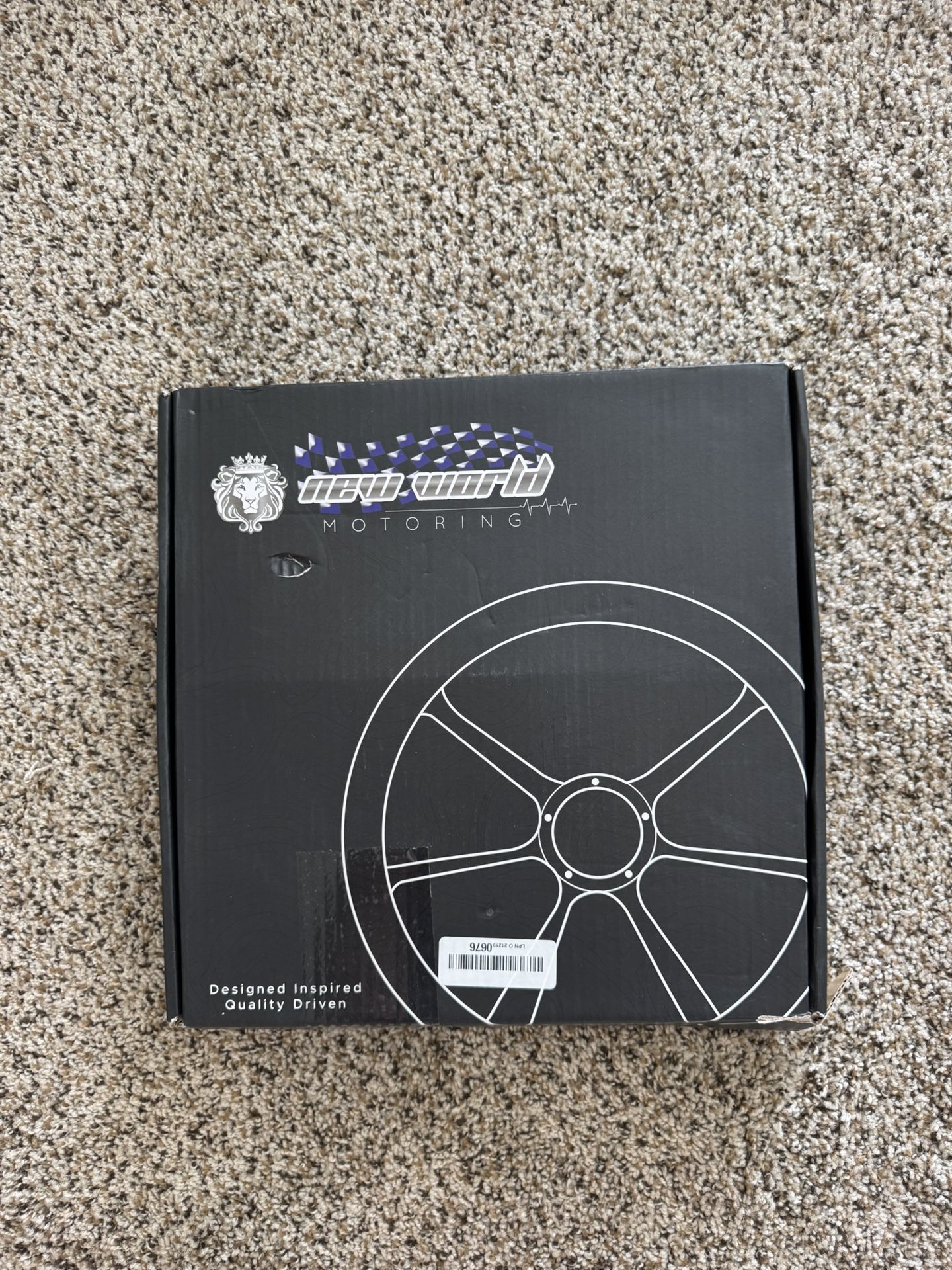 14" Billet Steering Wheel for Chevy - Mahogany with Rivets and Chevy Horn Button