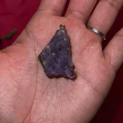 raw amethyst pendant