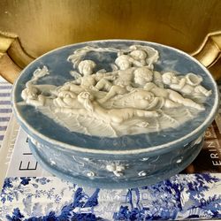 Vintage Genuine Incolay Stone Handcrafted Decorative Vessel